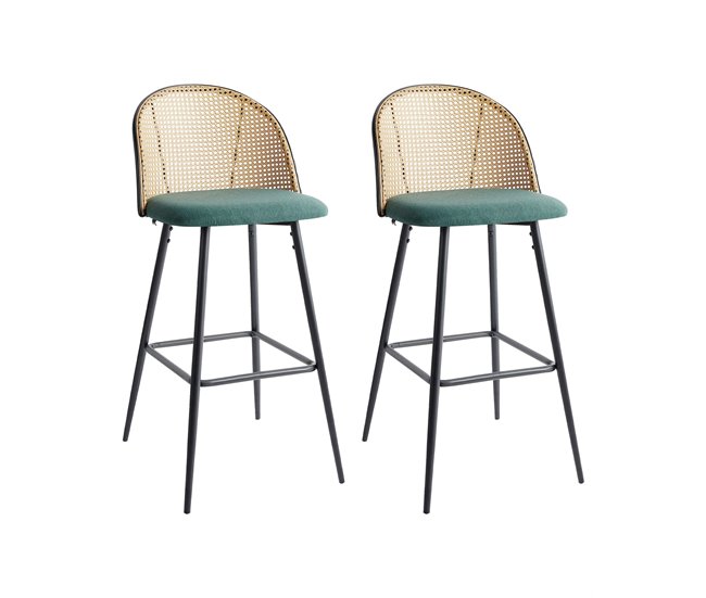 Beliani Silla de bar CORNELL Negro/ Verde