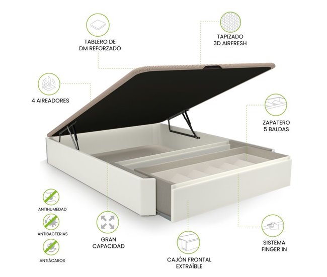 Canapé Luxury Premium 3D 150x190 Blanco