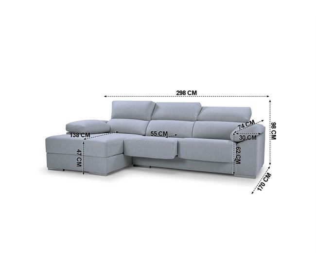 Chaise longue NOEMI Azul Claro