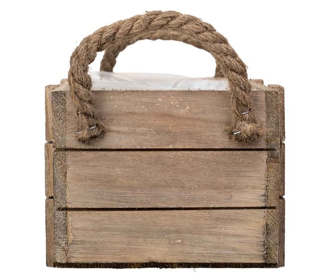 Cesto de madera con asas Marron