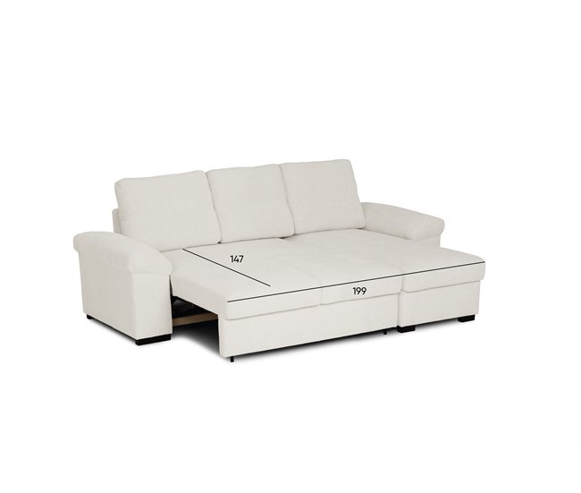 Chaise longue reversible con cama ERIC Beige