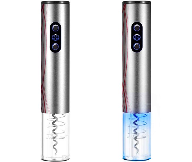 Sacacorchos Eléctrico Vino Profesional Abridor de Botellas Gridinlux Gris