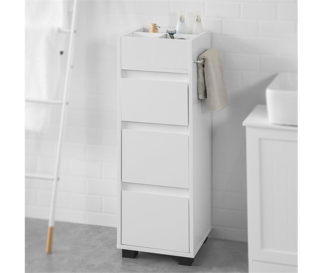 Armario Auxiliar Baño con 3 cajones BZR29-W SoBuy Blanco