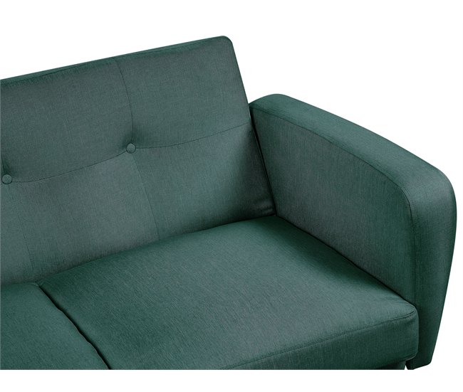 Beliani Sofá de 2 plazas Poliéster FLORLI Verde Oscuro