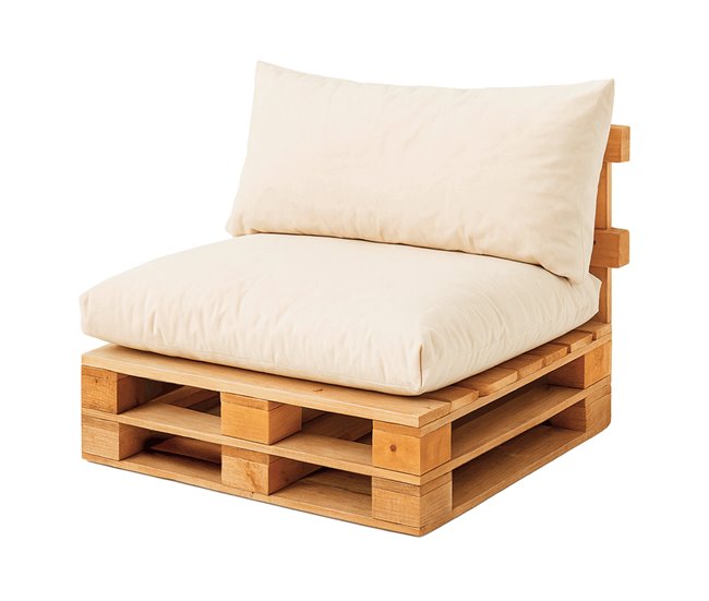 Cojines Impermeables para Palets de Asiento y Respaldo 120x80 Beige