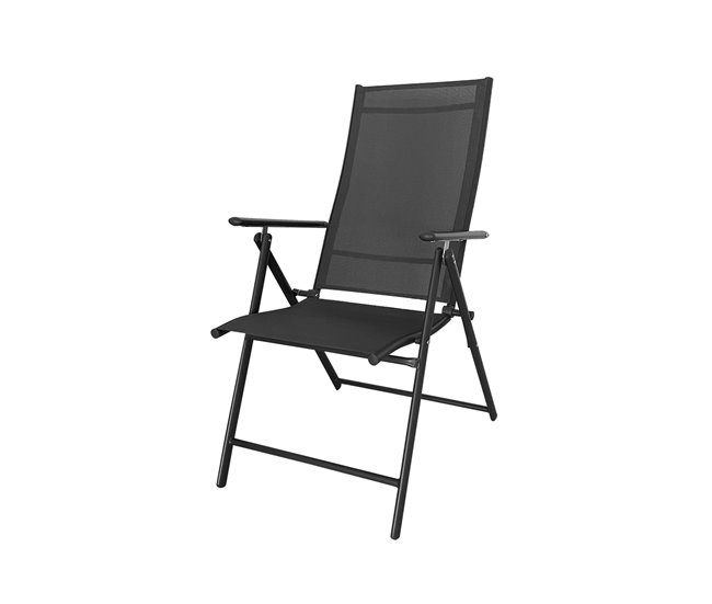 Acomoda Textil – Silla Plegable de Acero. (Pack 4 Unidades) Negro