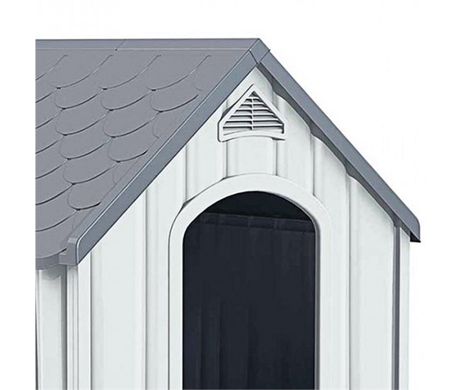 Caseta de Resina para Perros Thinia Home Negro/ Gris