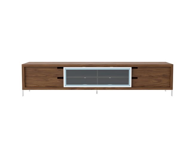 ANGEL CERDA Mueble TV nogal y cajones cristal Nogal