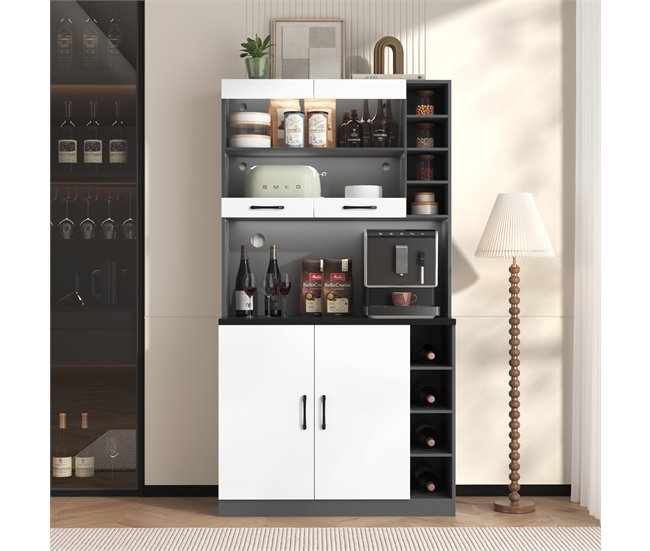 Armarios de Cocina 100 Blanco/ Gris