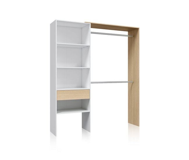 Armario Vestidor Aura Natural/ Blanco