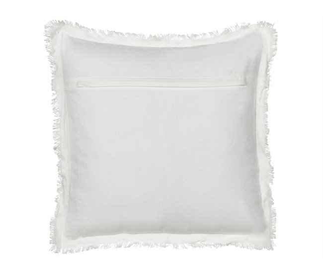 Beliani Cojín decorativo LIVISTONA Blanco/ Beige