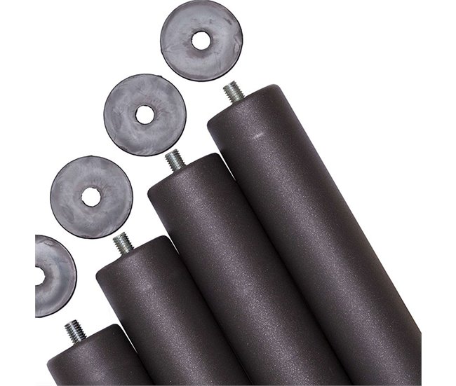Pack 6 Patas Cilíndricas Metálicas para Base/Somier 35 Gris