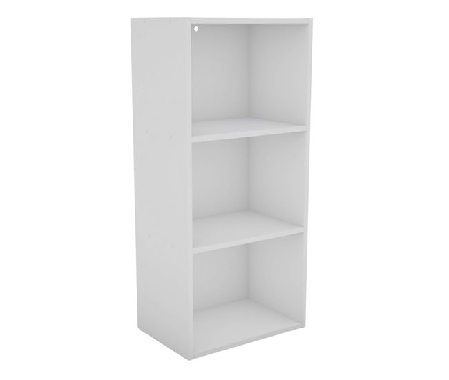 Estantería Plea melamina con armario 3 puertas y 3 niveles 42 Blanco