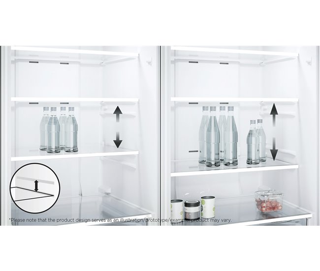 Frigorífico Combi 1,85M 318L No Frost Color Inox TCL RF318BSE0  Inox