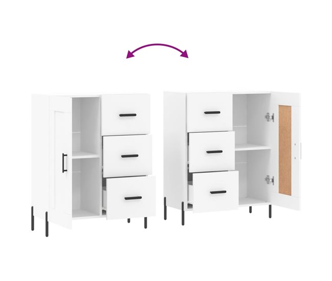 Aparador de madera de ingeniería 69 Blanco