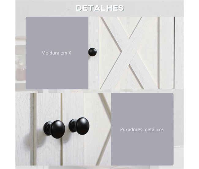 Armario de Pared Melamina de Madera kleankin, hogar - baño 60 Blanco