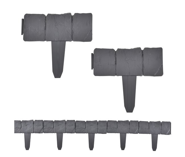 [casa.pro] Empalizada para jardines - set de 10 unidades Gris