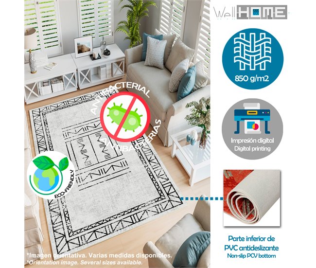 Alfombra De 80 X 150Cm 150x80 Blanco