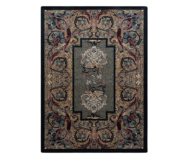 Alfombra de lana POLONIA Mozaika oriental 235x350 Azul/ Negro