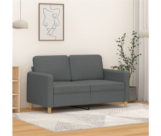 Sofá de 2 plazas de tela Gris Oscuro