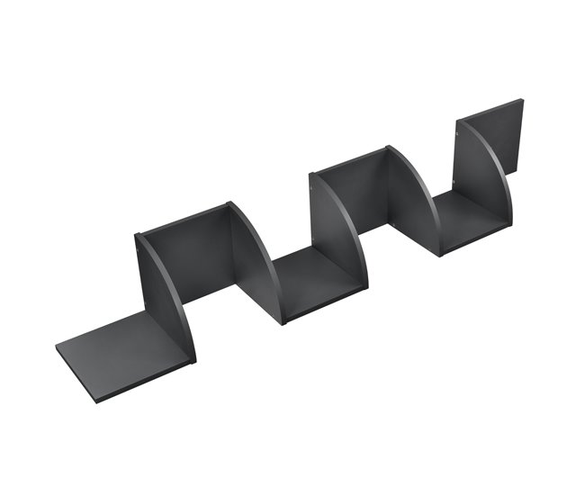 [en.casa] Estantería de pared diseño retro 123 Gris Oscuro
