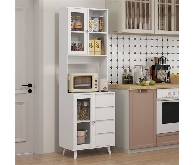 Alacena de Cocina MDF HOMCOM, hogar - cocina Blanco