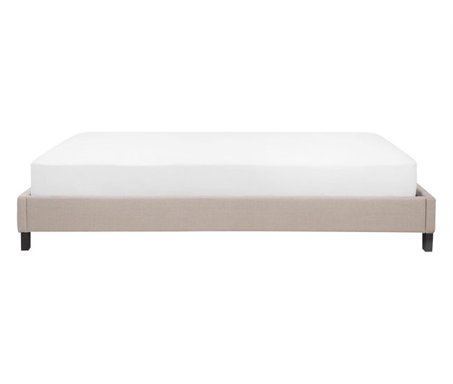 Beliani Cama con somier Poliéster ROANNE 149x211 Beige