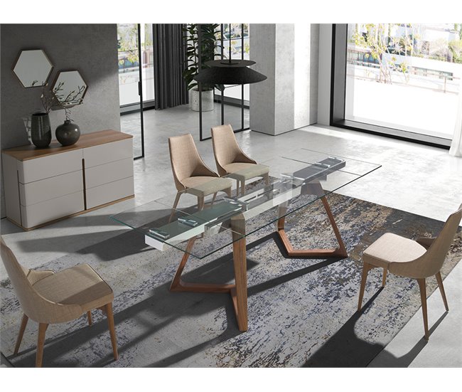 ANGEL CERDÁ Cómoda de diseño moderno de madera Gris/ Madera