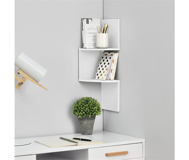 [en.casa] Estantería de pared diseño retro Blanco