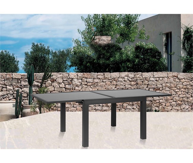 Mesa extensible de jardín ALYA gris oscuro Gris Oscuro