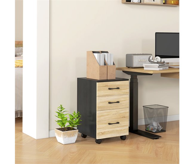 Cajonera de Oficina Melamina de Madera HOMCOM Marron