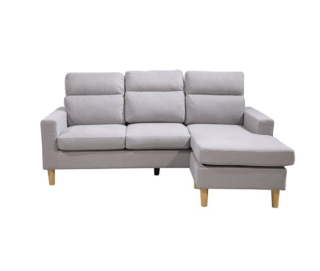 Sofa Agora + Puff Convertible en Chaise Longue Beige