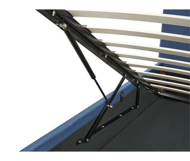 Beliani Cama con somier Poliéster DREUX 151x214 Azul