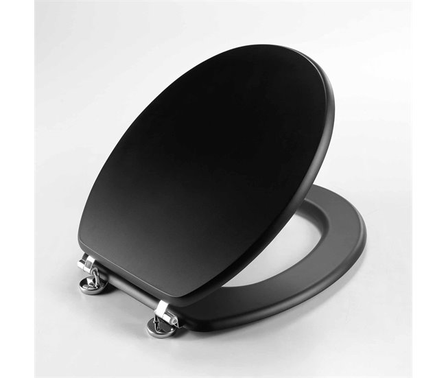 Well Home Asiento de Inodoro con tapa Negro