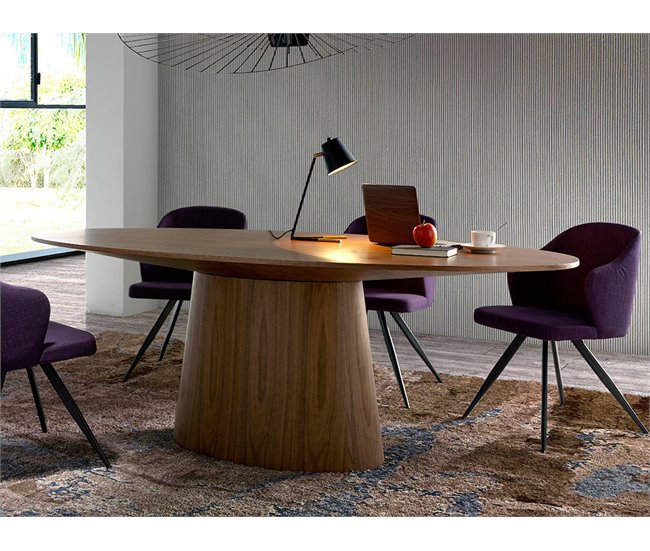 ANGEL CERDA Mesa comedor ovalada nogal 220x110 Nogal