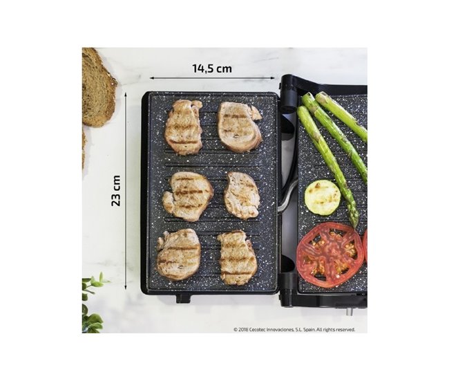 Cecotec Parrilla eléctrica Parrilla Eléctrica Rock'Ngrill 750 Ful Negro