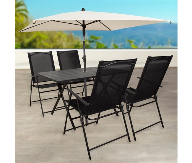 Aktive Parasol de jardín cuadrado con mástil inclinable 175x175 Beige