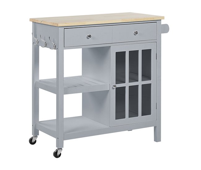 Beliani Carrito de cocina GENOA 80 Gris