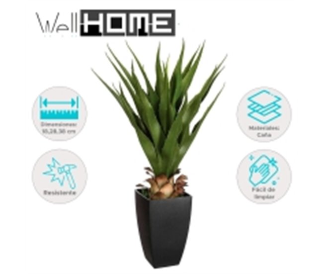 WELL HOME - Palmera artificial en maceta Verde Oscuro