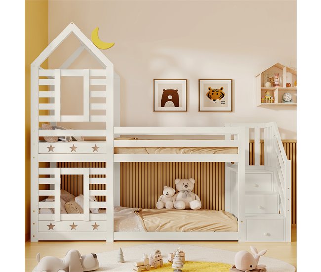 Cama litera 96x257 Blanco