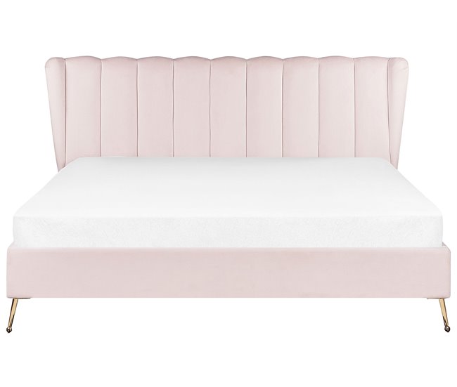 Beliani Cama Terciopelo MIRIBEL 207x218 Beige