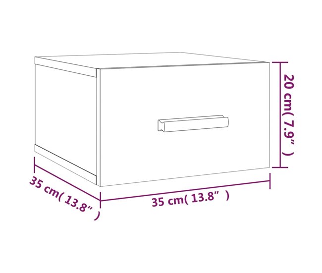 2 Mesitas de Noche de Pared 35 Blanco