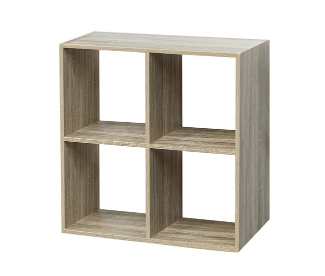 Acomoda Textil – Estantería para Pared y Suelo.(4 Cubos Cuadrada) 67 Blanco