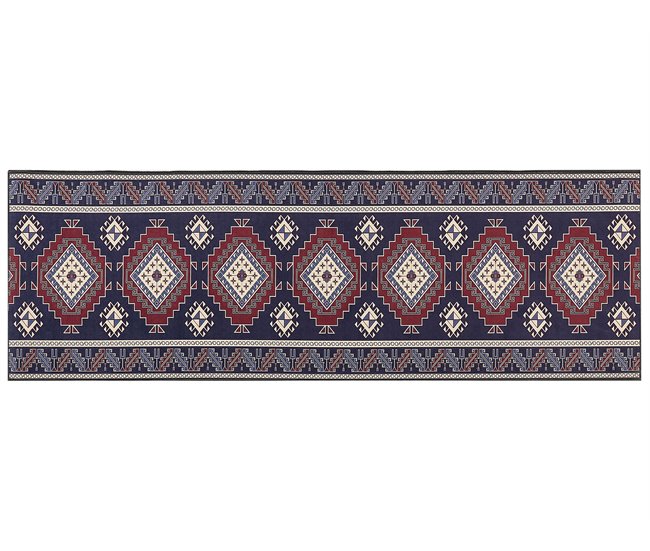 Beliani Alfombra de pelo corto KANGAL 80x240 Azul