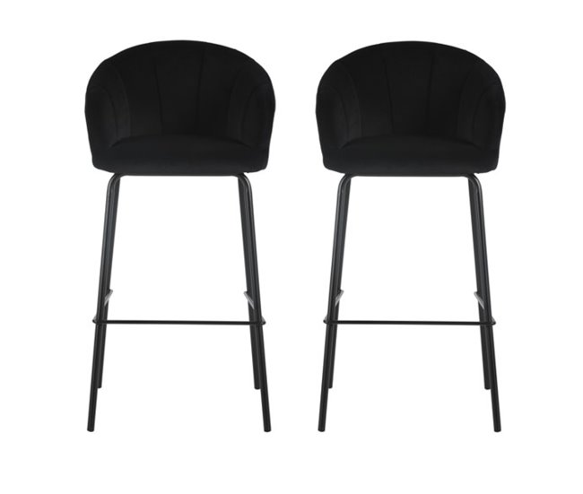 Pack de 2 taburetes altos NIGHT Negro