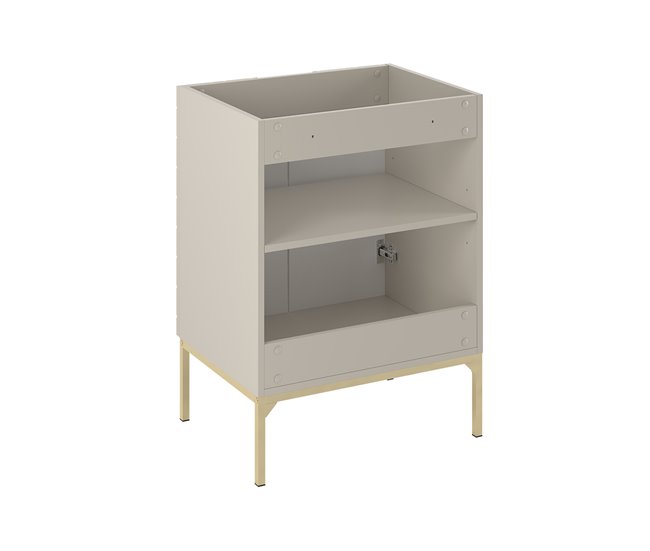 Conjunto de muebles con lavabo individual 2 puertas y columna Daria 60 Beige
