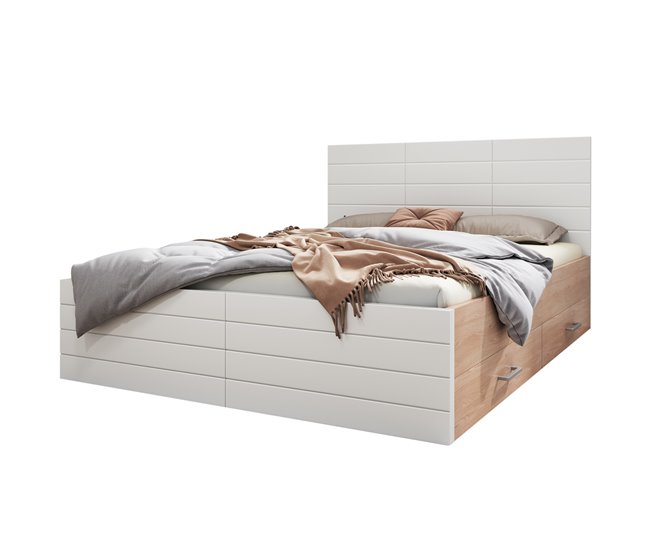 Camas de matrimonio 145x207 Blanco