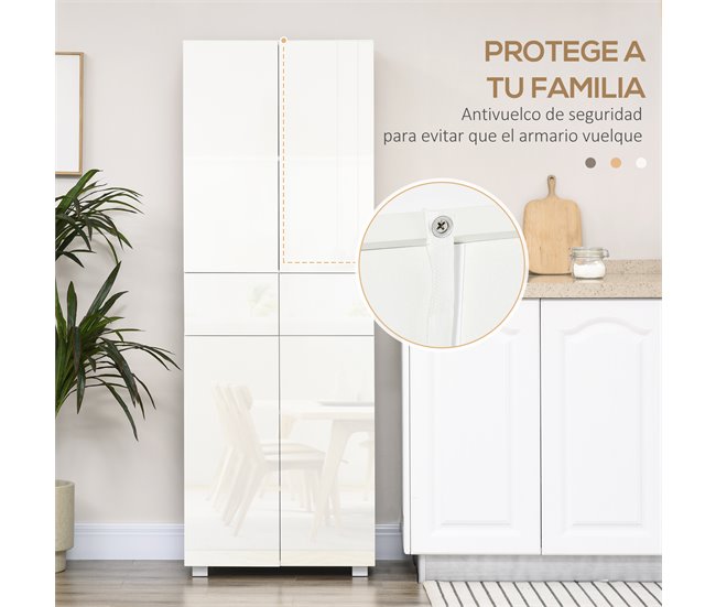Alacena de Cocina MDF, Melamina de Madera HOMCOM, hogar - cocina Blanco