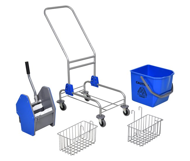 Cubo de Fregona Plástico PP, Metal HOMCOM Azul
