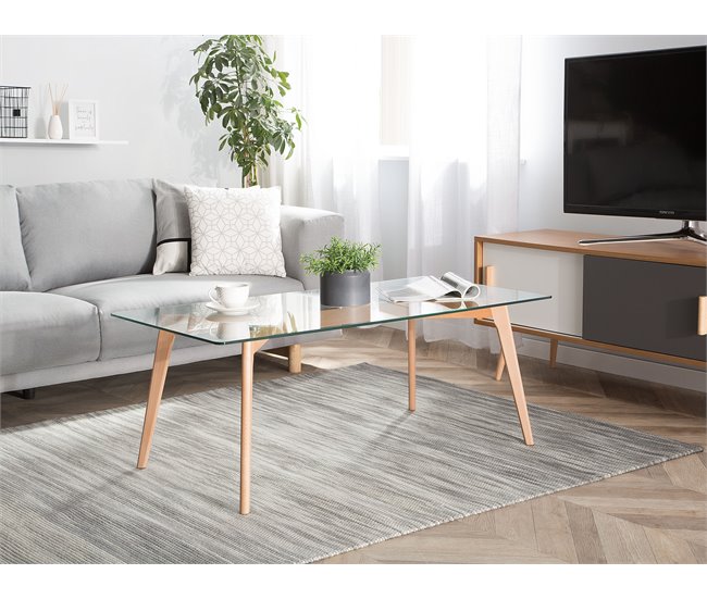 Beliani Mesa de centro HUDSON 60x120 Transparente